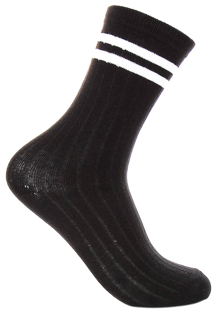 Justinreess England 2P Stripe W In Black White For Women