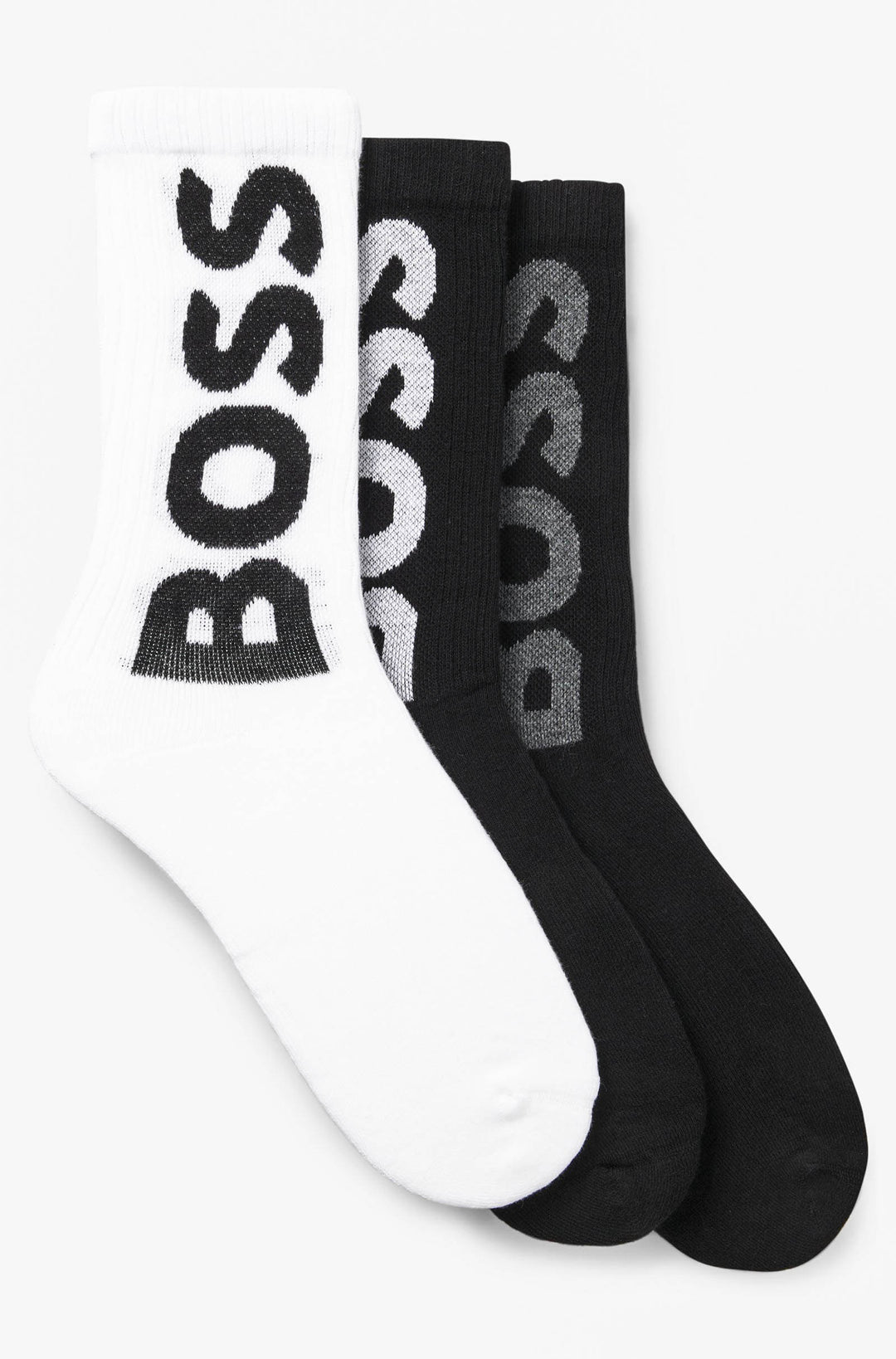 Boss 3 Pair Qs Rib Logo Sock For Men