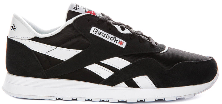 Reebok Classic Nylon In Black White For Men