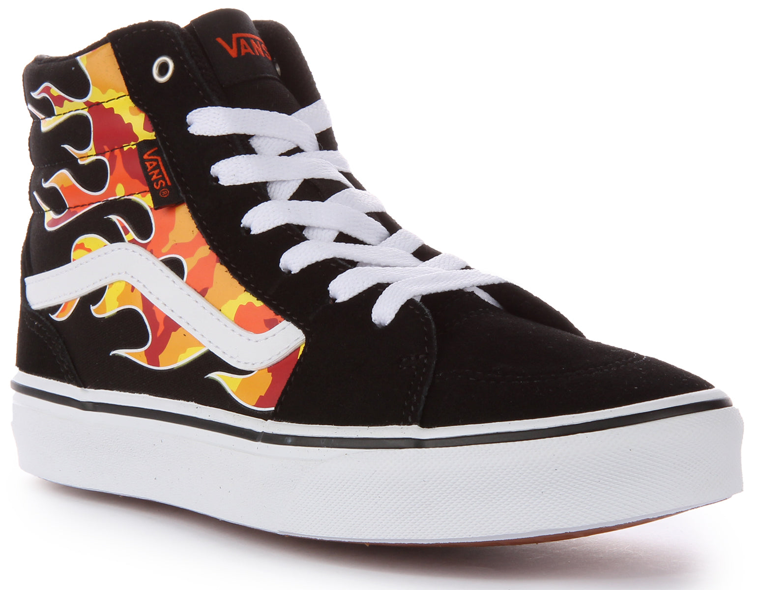 Flame hotsell vans black