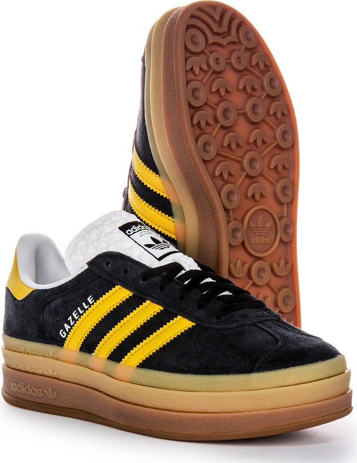 Adidas Gazelle Bold W In Black Yellow For Women