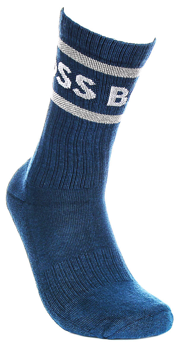 Boss 3 Pair Shoe Sock In White, Black & Blue