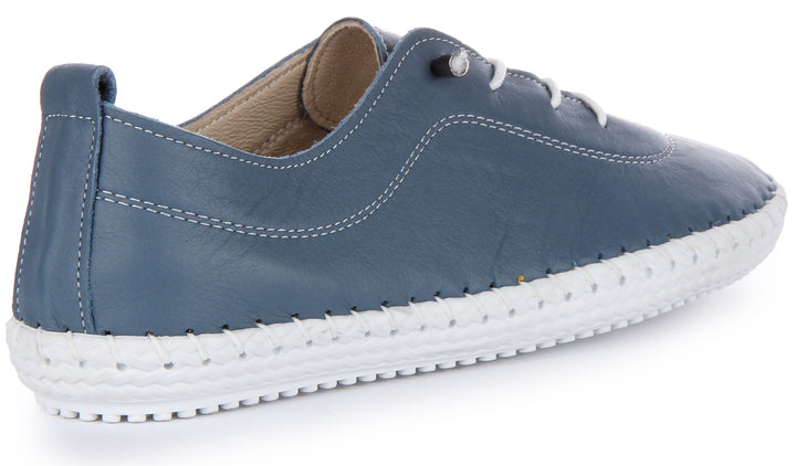 JUSTINREESS Lexi 2 Zapatillas de piel para mujer en azul