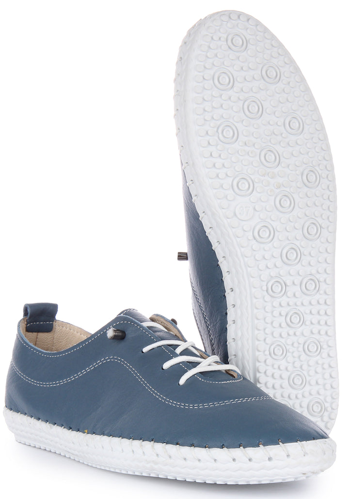 JUSTINREESS Lexi 2 Zapatillas de piel para mujer en azul