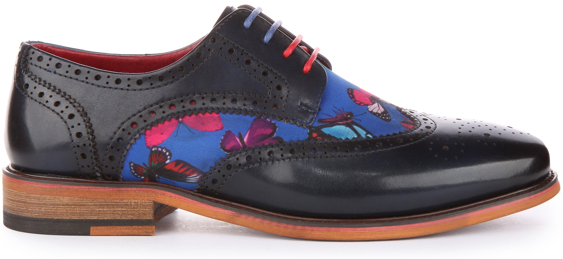 Justinreess England Womens Lace up Brogues Butterfly Leather Shoes ...