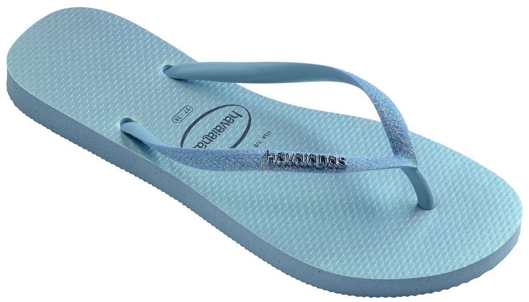 Havaianas Slim Glitter II In Blue For Women