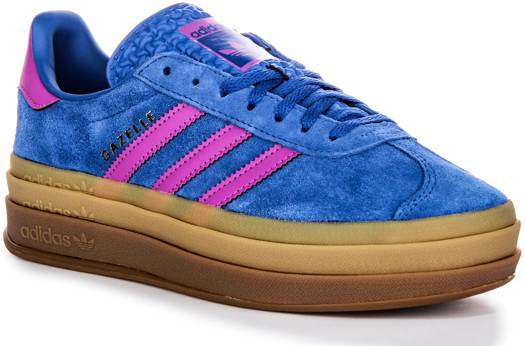 Adidas Gazelle Bold Blue For Women Lace Up Platform Trainers
