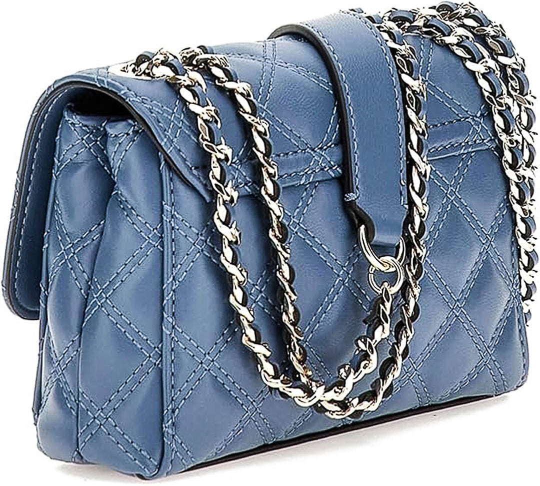 Guess Giully Mini 2 Quilted Bag In Blue For Women