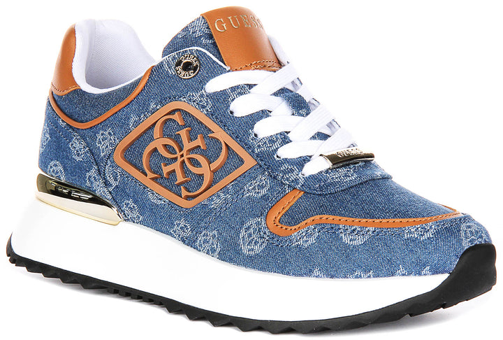 Guess Koyaa 4G Peony Logo In Blue Denim Sneaker