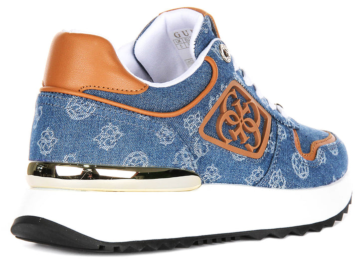 Guess Koyaa 4G Peony Logo In Blue Denim Sneaker
