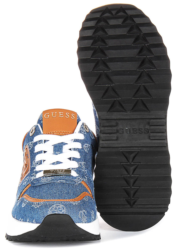 Guess Koyaa 4G Peony Logo In Blue Denim Sneaker