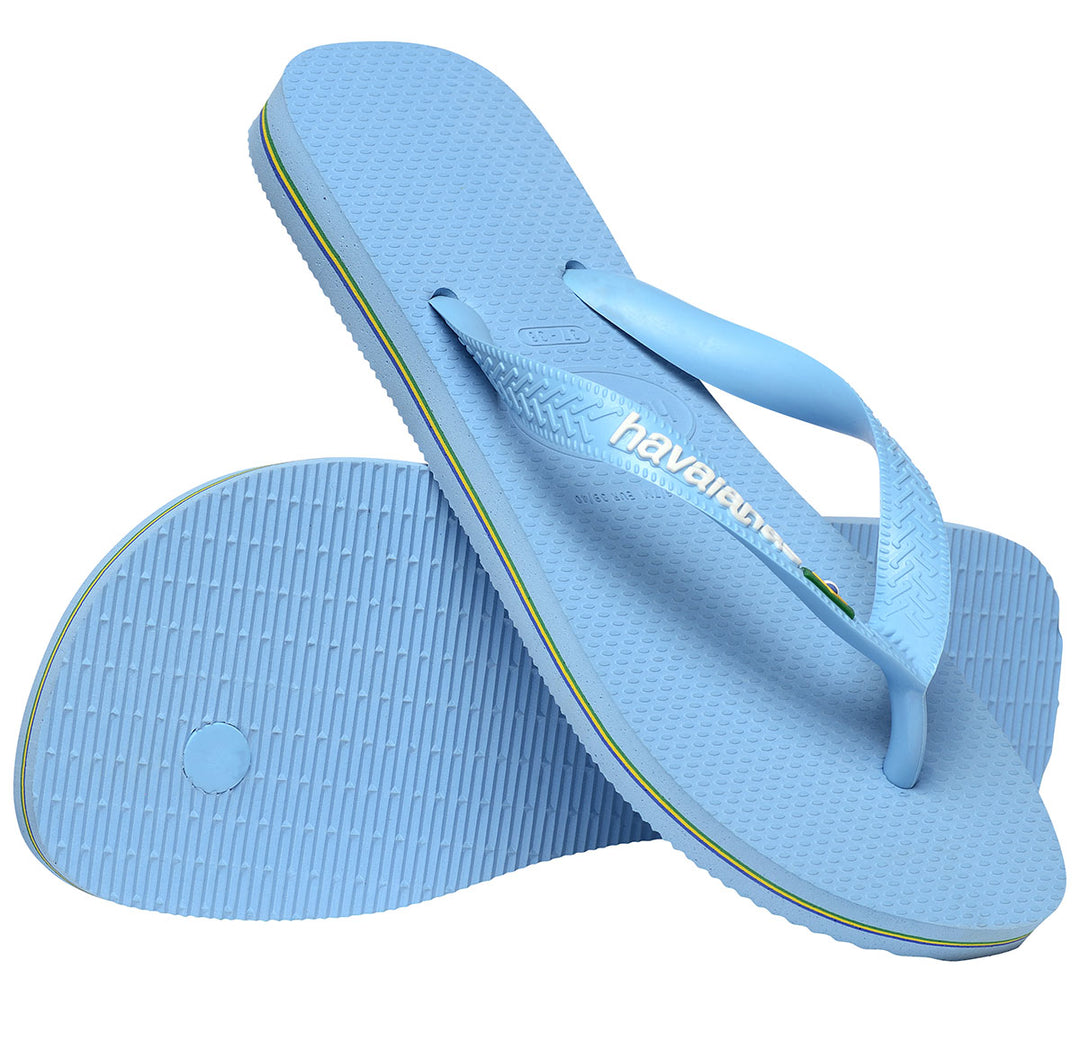 Havaianas Brasil Logo In Blue Flipflops