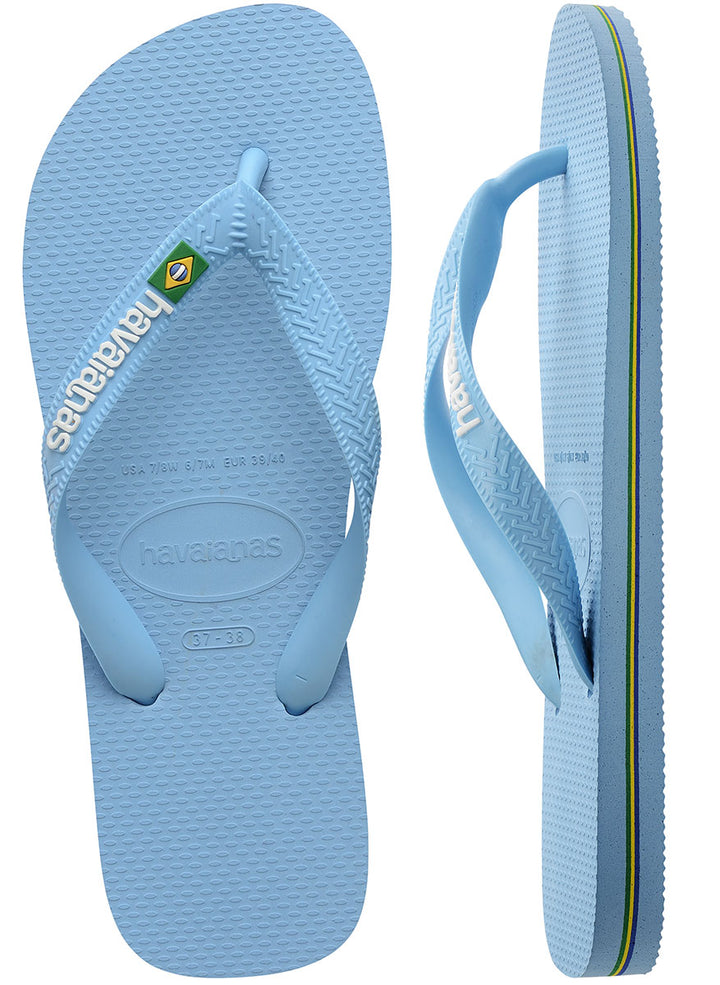 Havaianas Brasil Logo In Blue Flipflops