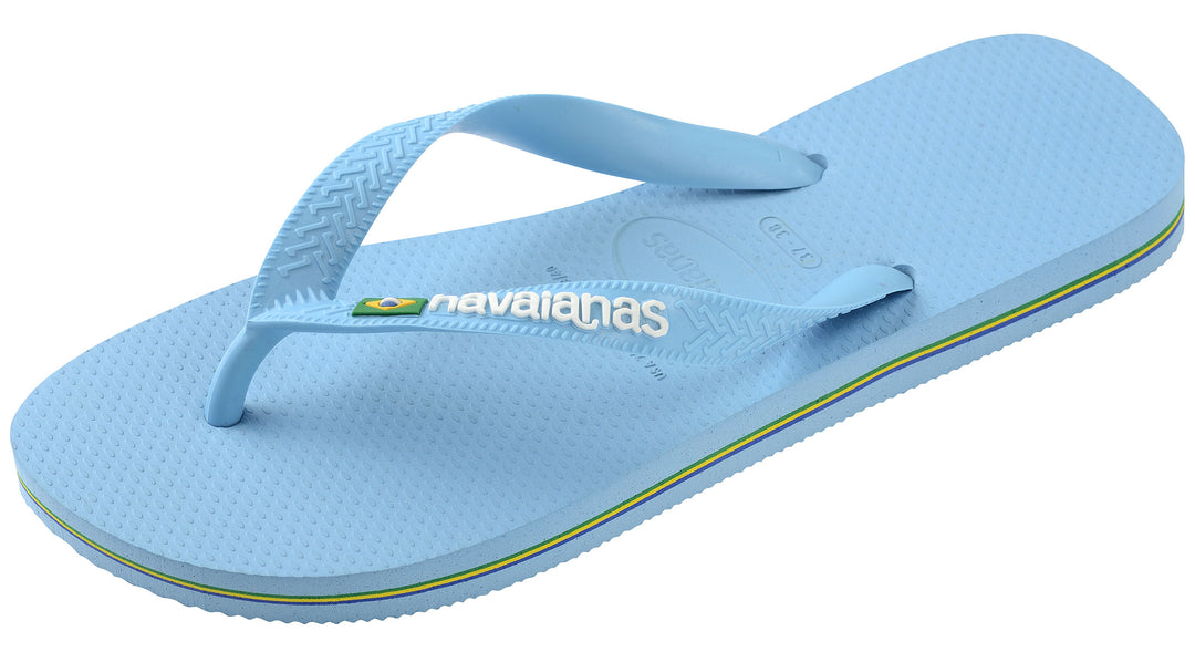 Havaianas Brasil Logo In Blue Flipflops