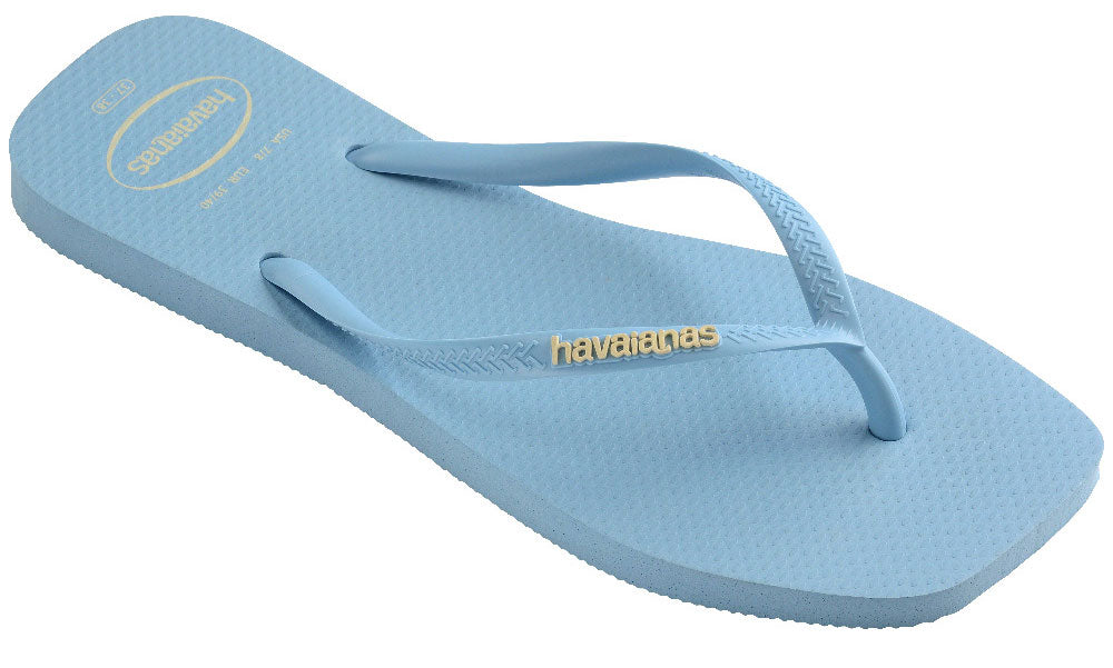 Havaianas Slim Square Logo In Blue For Women