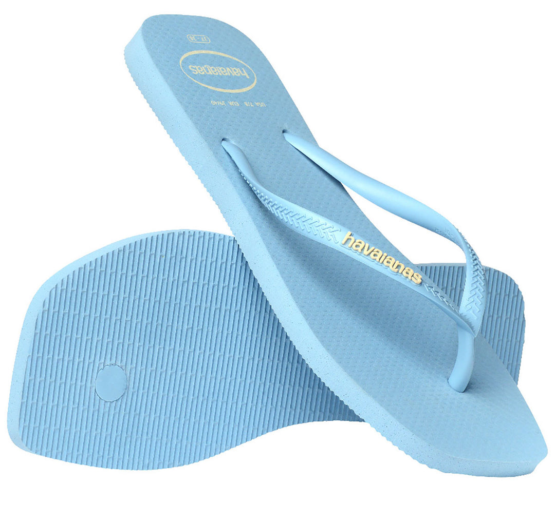 Havaianas Slim Square Logo In Blue For Women