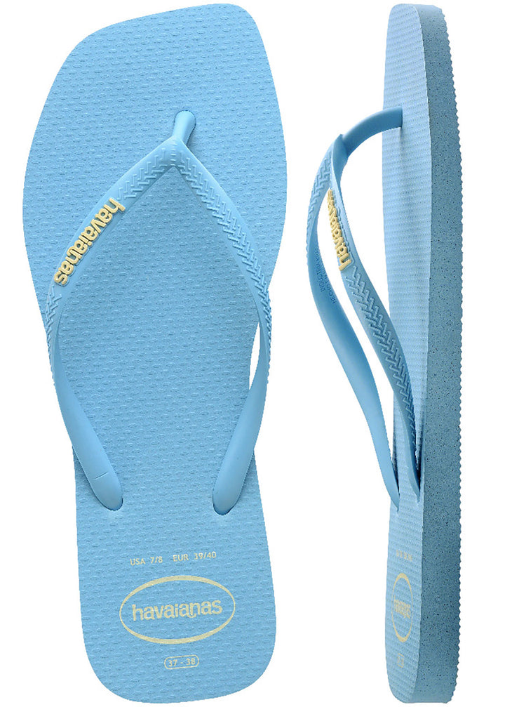 Havaianas Slim Square Logo In Blue For Women