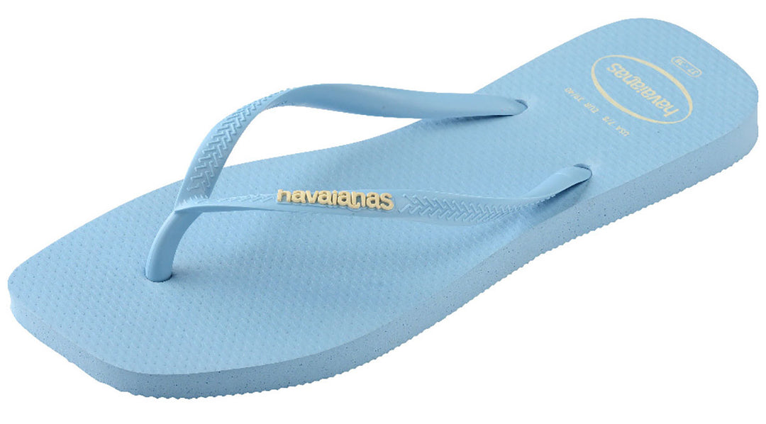 Havaianas Slim Square Logo In Blue For Women