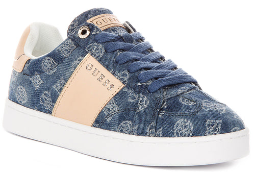 Guess Jrone 4G Logo Sneaker In Blue Denim For Women