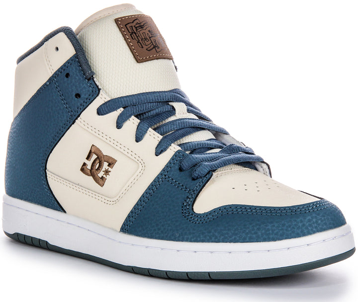 Dc Shoes Manteca Quarter Logo 4 Hi Zapatillas de Cuero para Hombre en Azul Beige