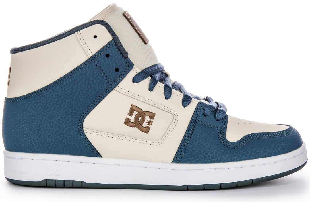 Dc Shoes Manteca Quarter Logo 4 Hi Zapatillas de Cuero para Hombre en Azul Beige