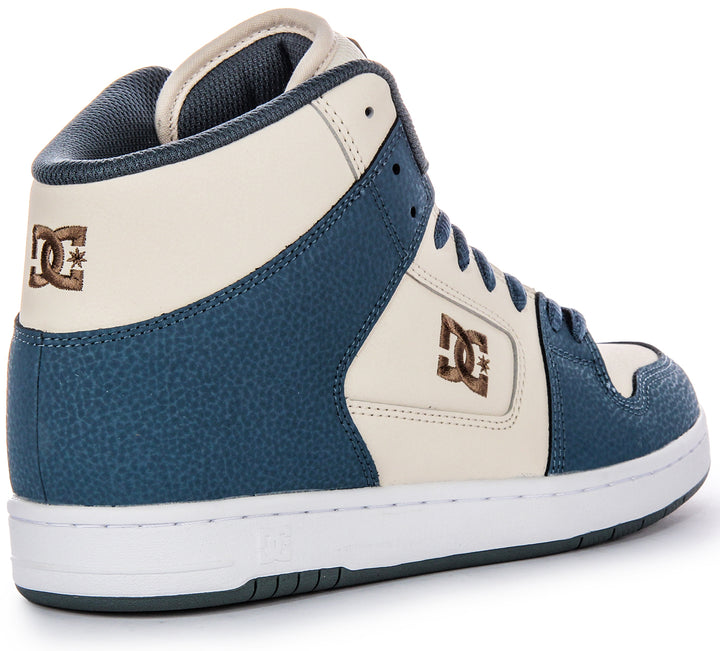 Dc Shoes Manteca Quarter Logo 4 Hi Zapatillas de Cuero para Hombre en Azul Beige