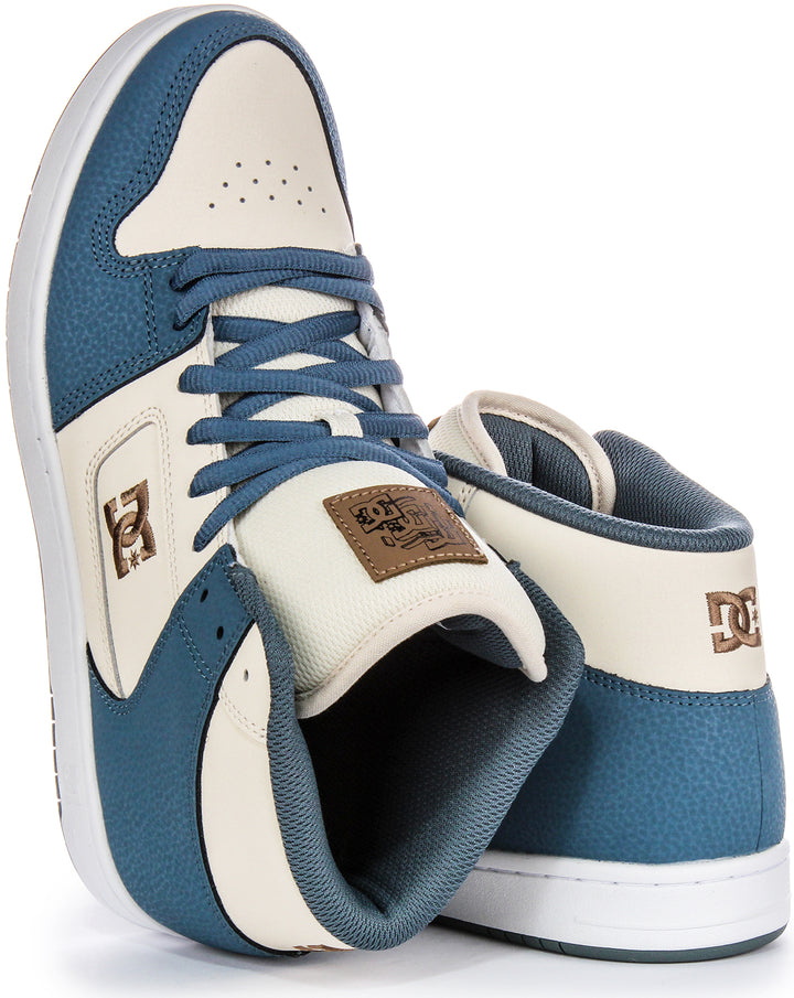 Dc Shoes Manteca Quarter Logo 4 Hi Zapatillas de Cuero para Hombre en Azul Beige