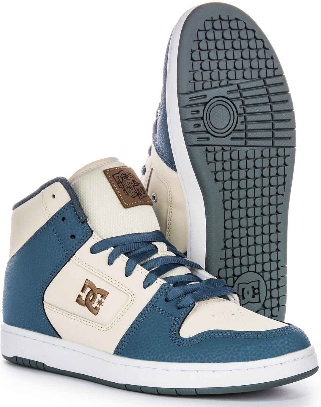 Dc Shoes Manteca Quarter Logo 4 Hi Zapatillas de Cuero para Hombre en Azul Beige