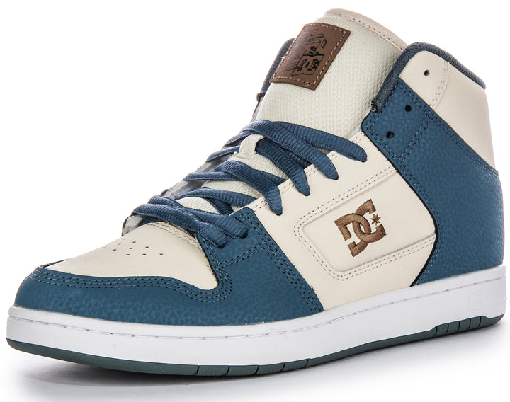 Dc Shoes Manteca Quarter Logo 4 Hi Zapatillas de Cuero para Hombre en Azul Beige