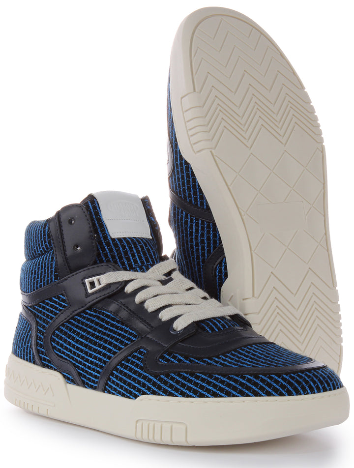 Missoni Lace up High Top Trainer In Blue