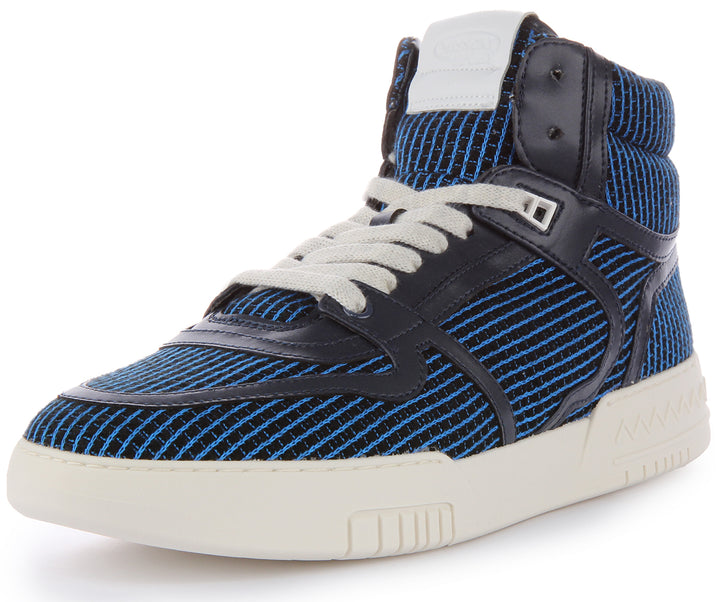 Missoni Lace up High Top Trainer In Blue