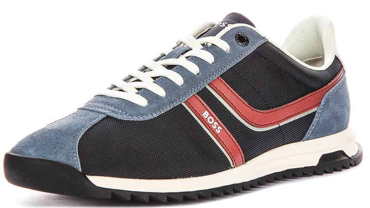 Boss Zayn Tennis In Blue Mix For Men Sneaker