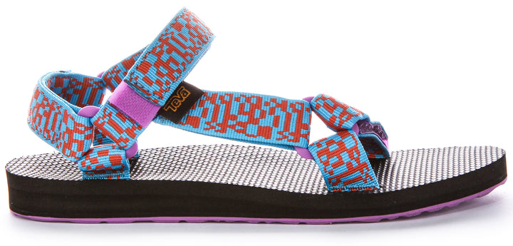 Teva Orig Universal Back Strap Prism Iconic Summer Sandalias veganas para mujer en azul multicolor