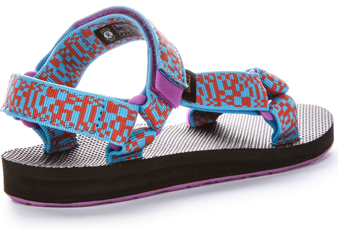 Teva Orig Universal Back Strap Prism Iconic Summer Sandalias veganas para mujer en azul multicolor