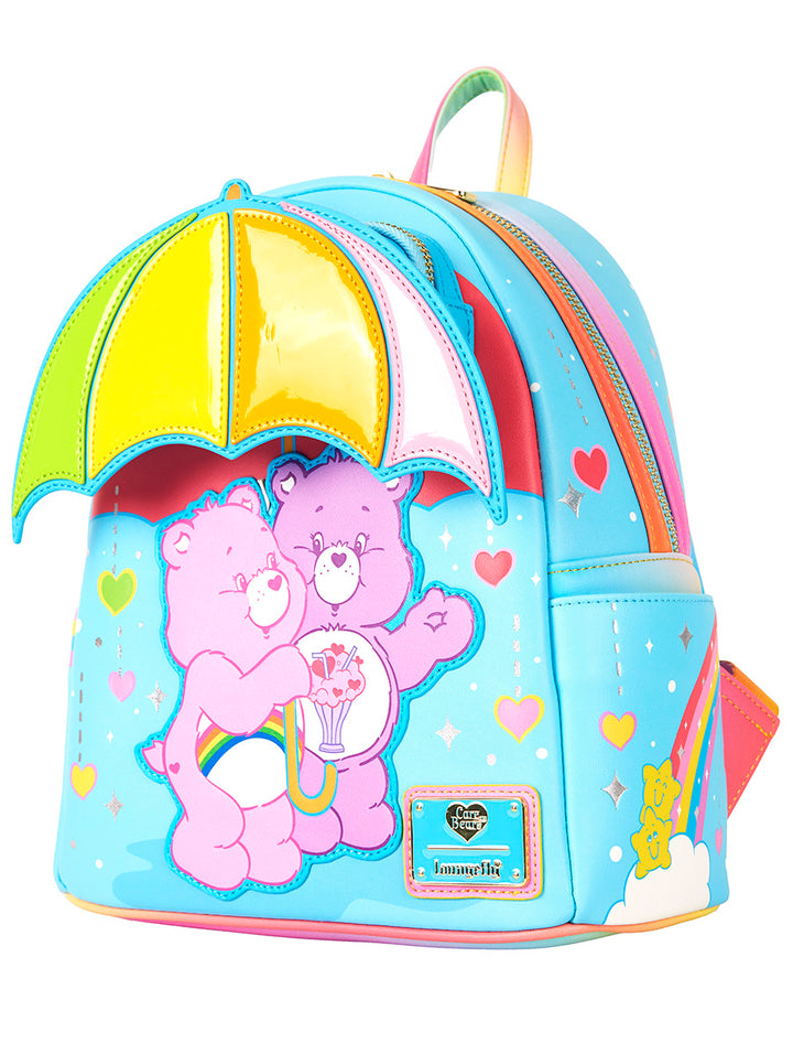 Loungefly Care Bears Mini Backpack In Blue Multi