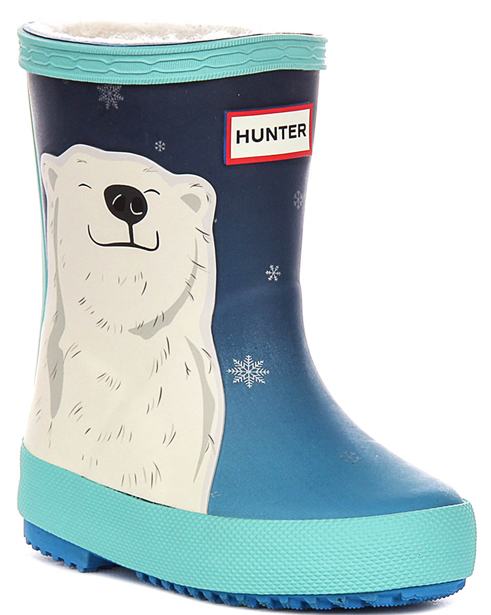 Hunter Kids Fleece Polar Bear In Blue Multi For Kid