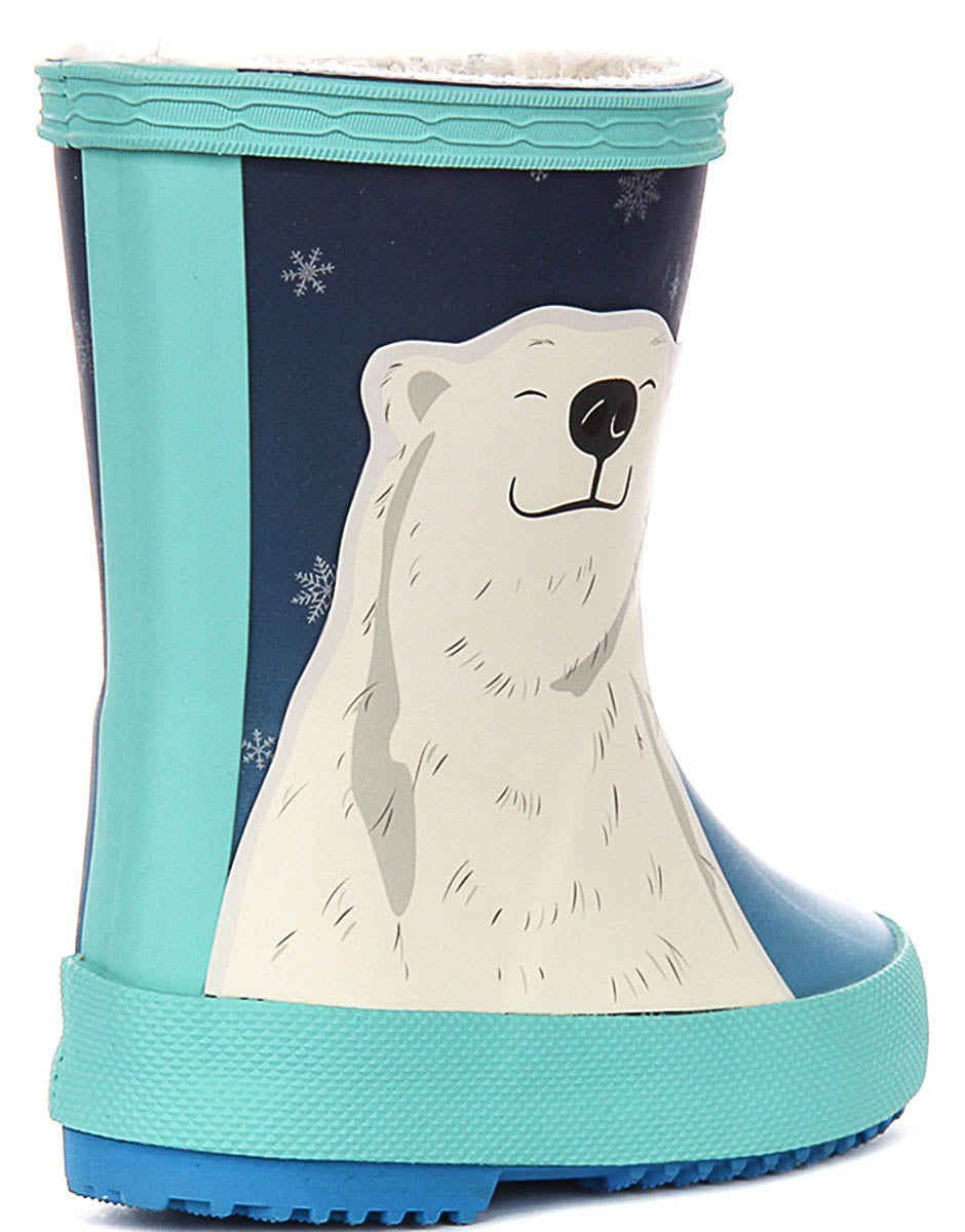 Hunter Kids Fleece Polar Bear In Blue Multi For Kid
