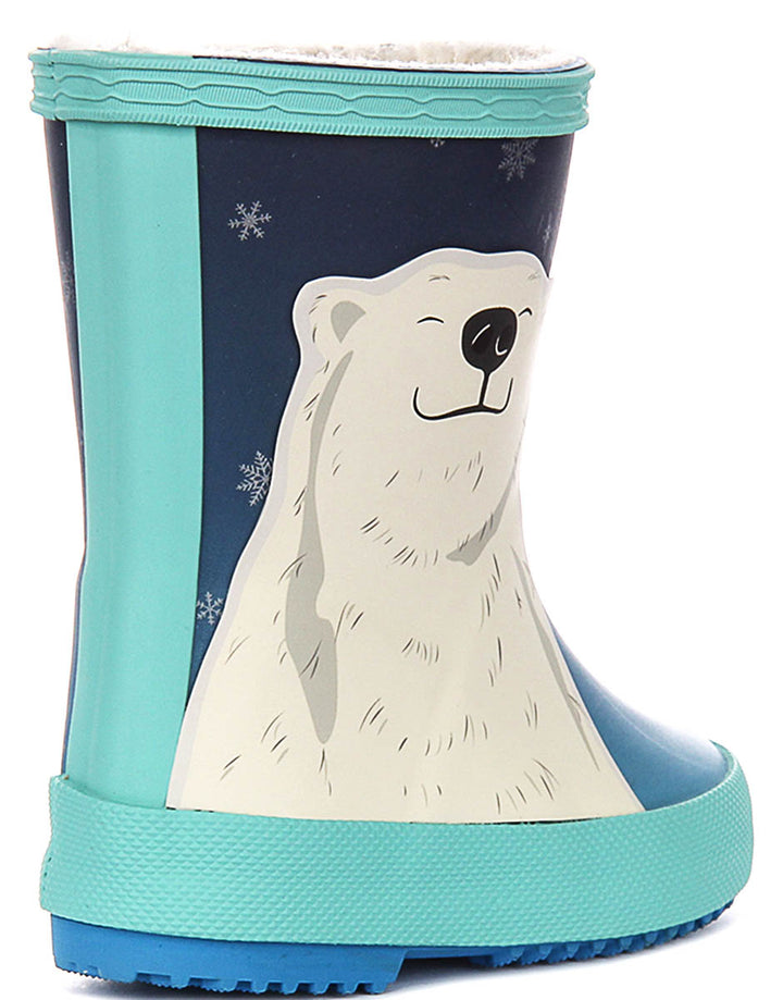 Hunter Kids Fleece Polar Bear In Blue Multi For Kid