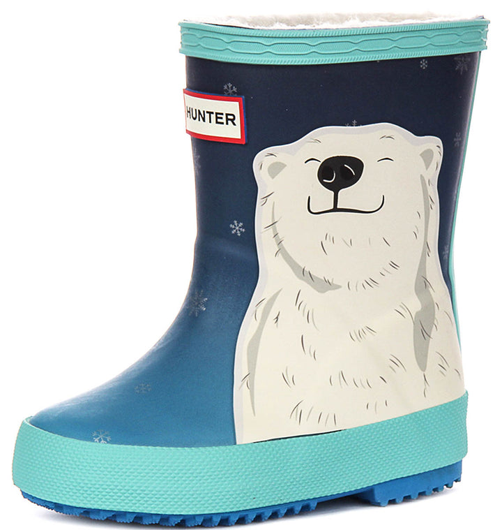 Hunter Kids Fleece Polar Bear In Blue Multi For Kid