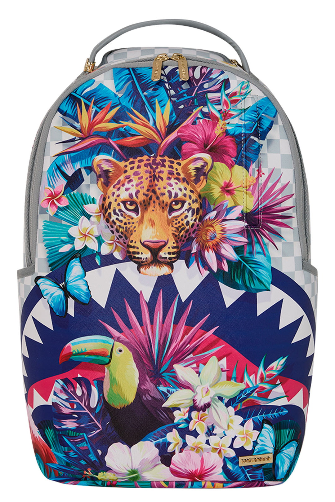 Sprayground Flowering Jungle Shark Backpack In Blue Multi