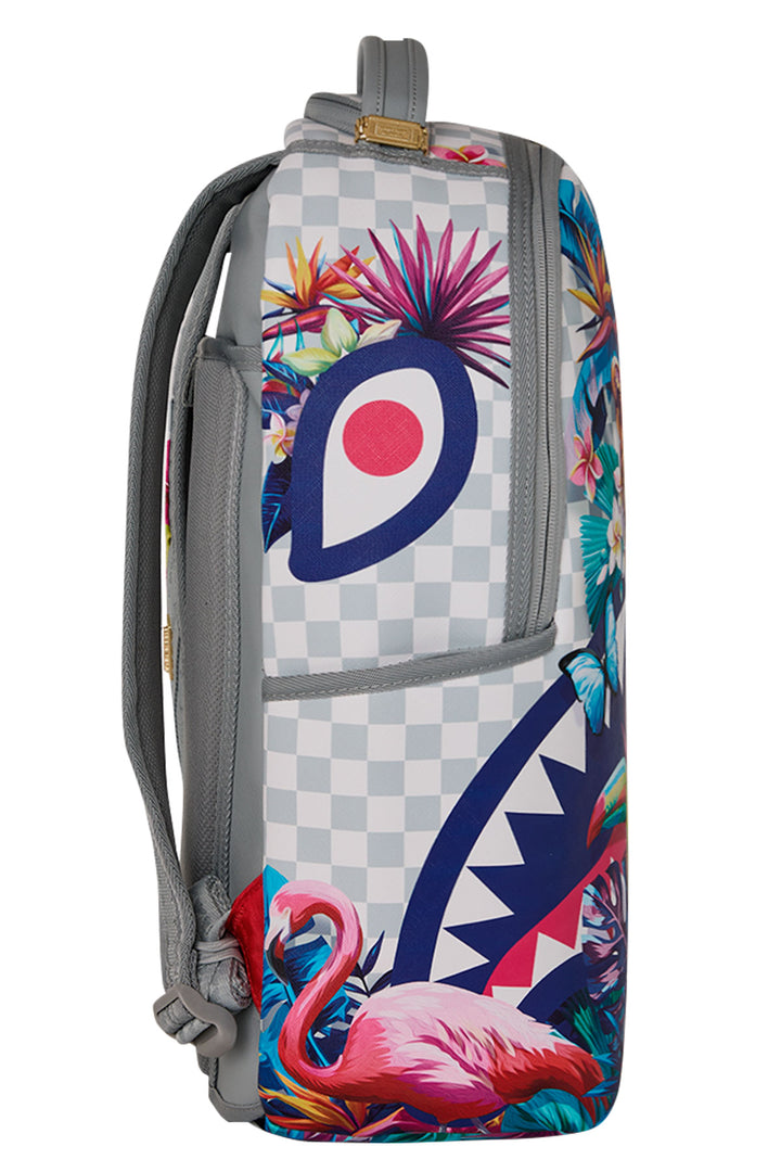 Sprayground Flowering Jungle Shark Backpack In Blue Multi
