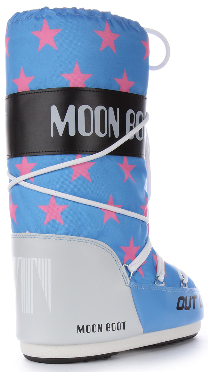 Moon Boot Icon Retrobiker In Blue Pink For Women