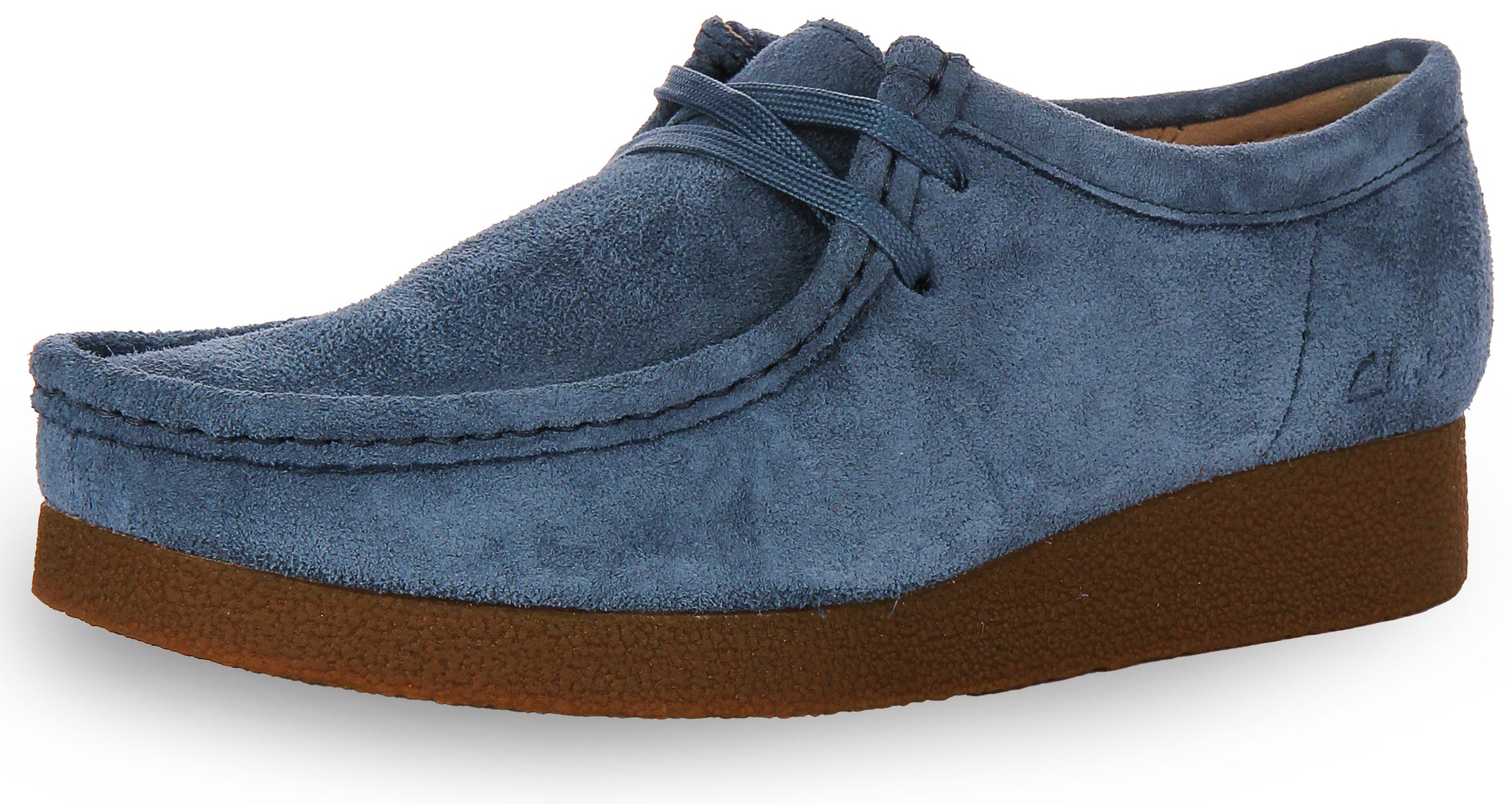 Clarks Originals Wallabee Evosh Blue Suede For Women | Suede Crepe