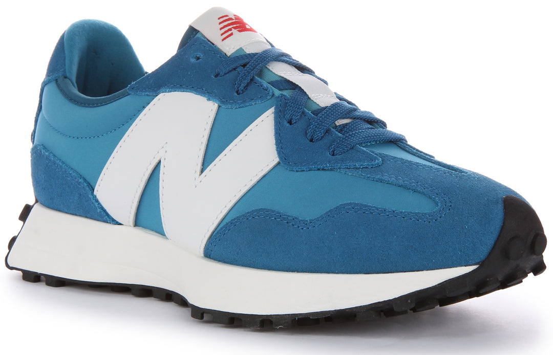 New Balance U327EA Schnürung Wildleder Masche Turnschuhe Blau Weiß