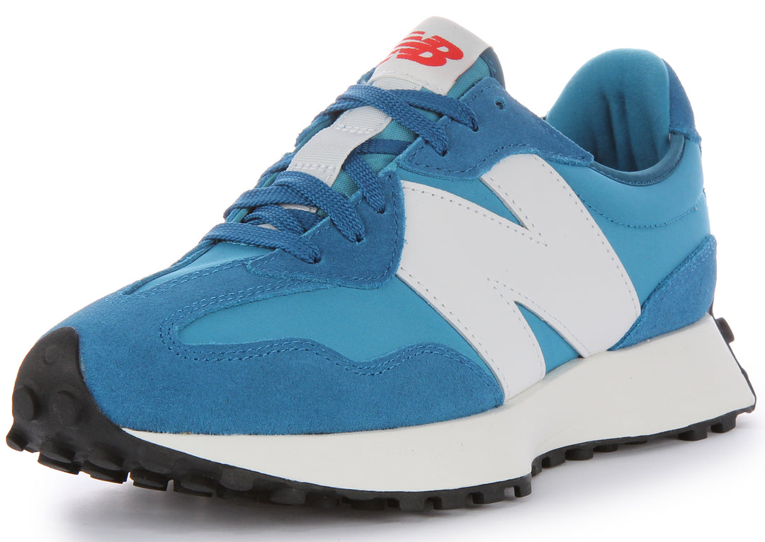 New Balance U327EA Zapatillas con cordones de ante y malla para en azul blanco