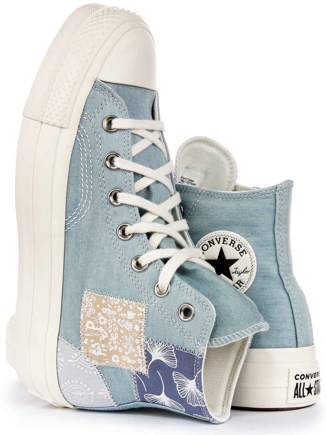 Converse All Star Lift Hi A06821C In Blue Patchwork