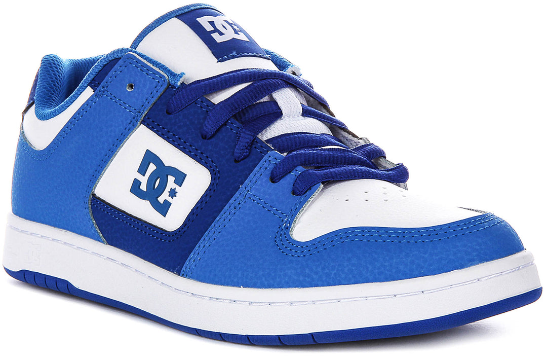 Dc Shoes Manteca 4 Scarpe da Ginnastica in Pelle con Lacci in Blu e Bianco