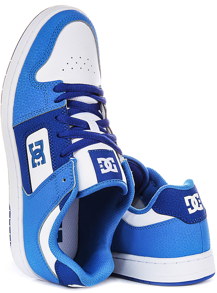 Dc Shoes Manteca 4 Scarpe da Ginnastica in Pelle con Lacci in Blu e Bianco