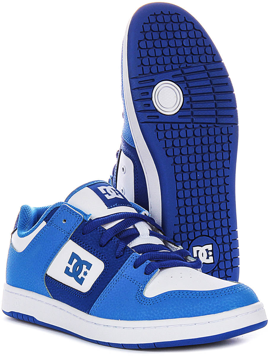 Dc Shoes Manteca 4 Scarpe da Ginnastica in Pelle con Lacci in Blu e Bianco