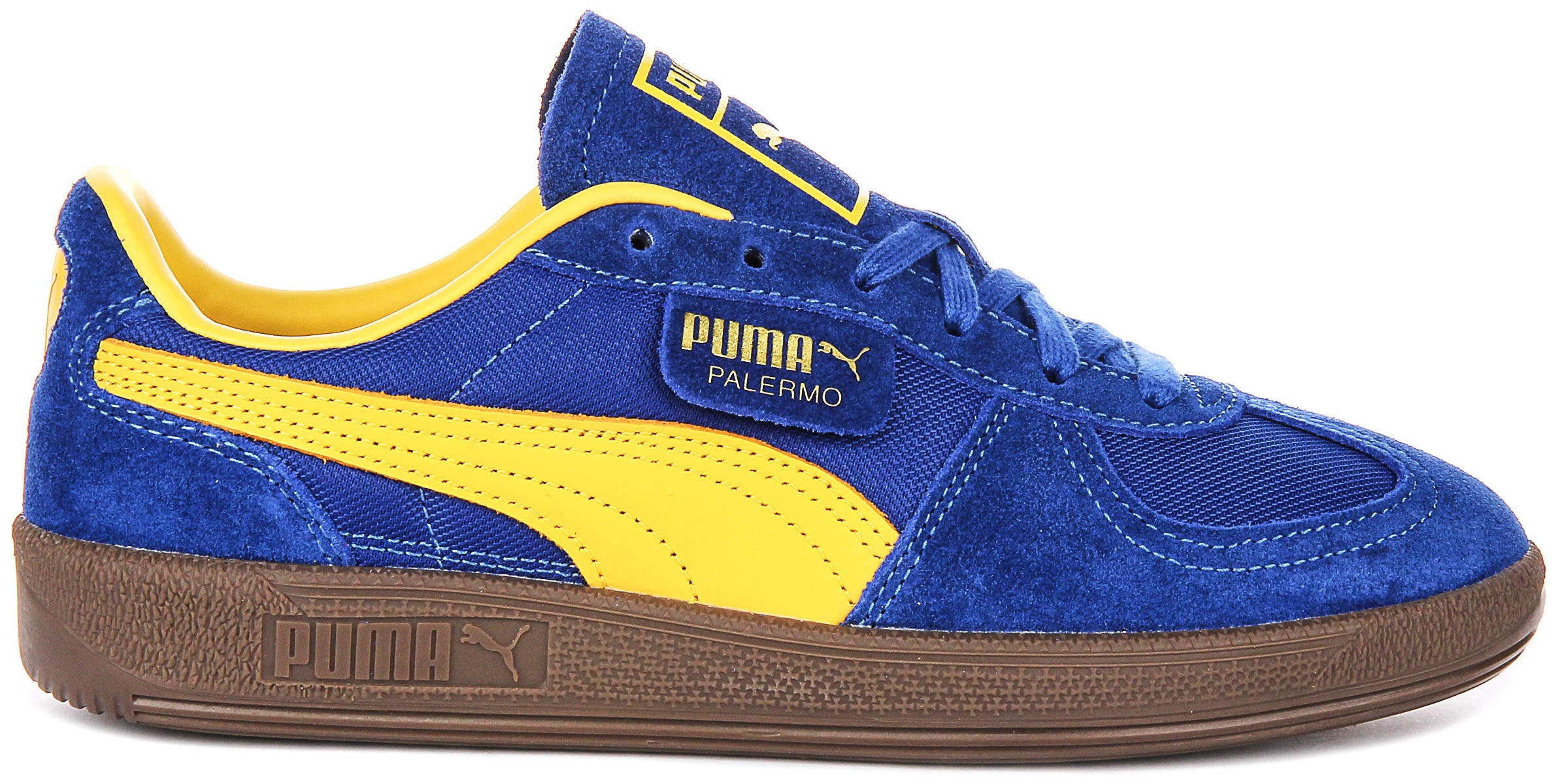 Puma Palermo Vintage In Blue Yellow | Womens Lace up Suede